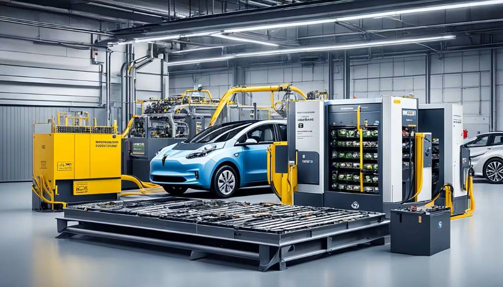 AI-optimized factory producing eco-friendly electric vehicle components