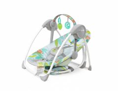 Bright Starts portable swing folded for travel with toys attached