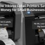 Small business owner printing shipping labels using an inkless thermal printer