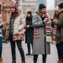 Denver winter outfit with folk fabric patterned wool coat