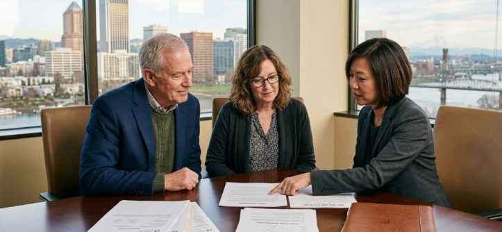 Portland Oregon investors reviewing estate planning documents to avoid probate court and protect family wealth
