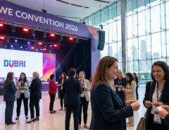 Women leaders networking at WE Convention 2026 main stage event in Dubai