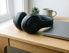 Hands opening an authentic retail box of discounted Beats headphones.