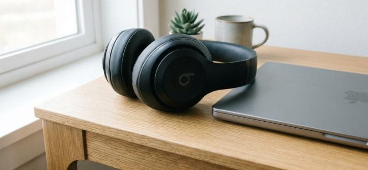 Hands opening an authentic retail box of discounted Beats headphones.
