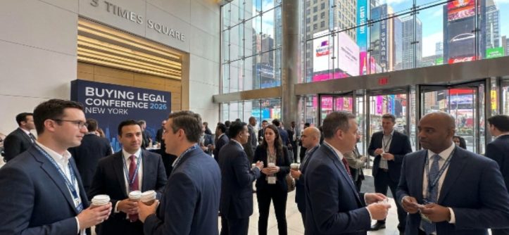 Legal operations professionals networking at the Buying Legal Conference 2026 at 3 Times Square New York City